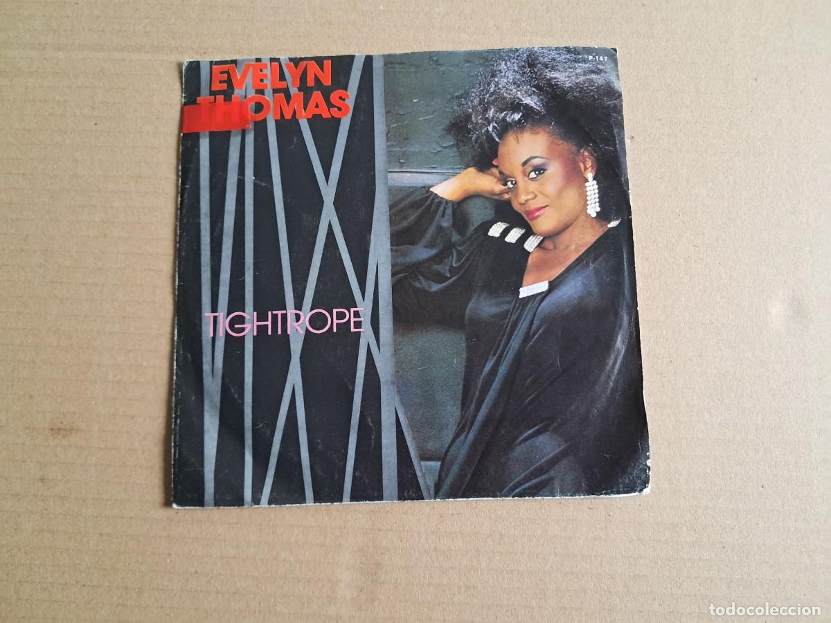 Discos de vinilo: EVELYN THOMAS - TIGHTROPE SINGLE PROMOCIONAL 1986 EDICION ESPA&Ntilde;OLA