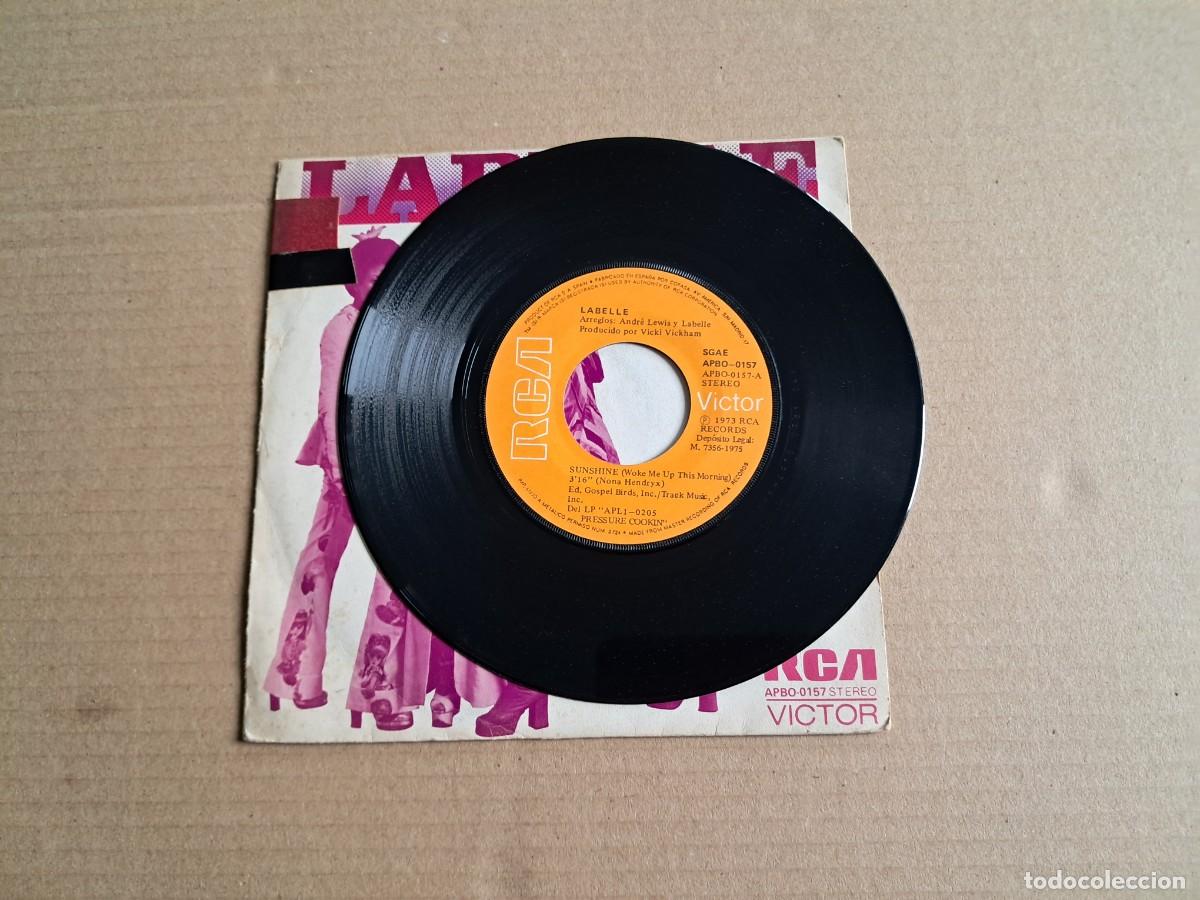 Discos de vinilo: LABELLE - SUNSHINE SINGLE 1973 EDICION ESPA&Ntilde;OLA - Foto 2