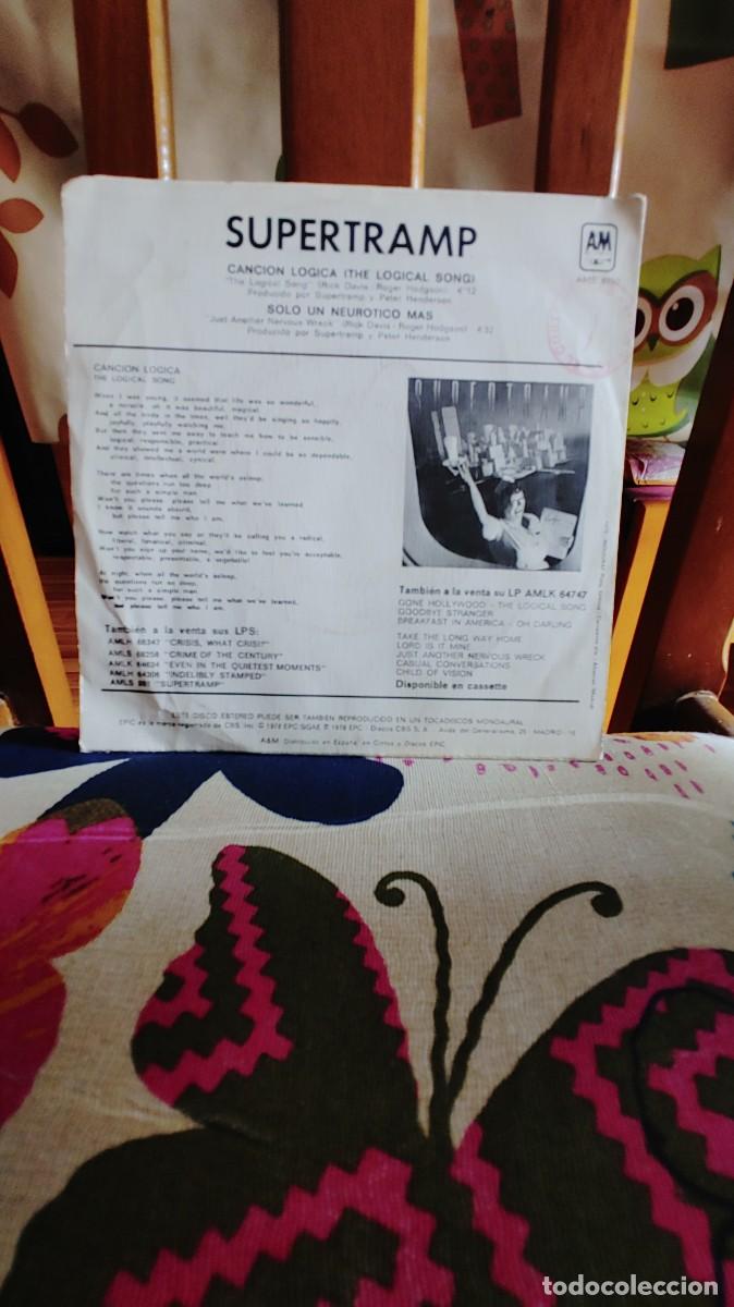 Discos de vinilo: SUPERTRAMP-SINGLE CANCION ILOGICA - Foto 2
