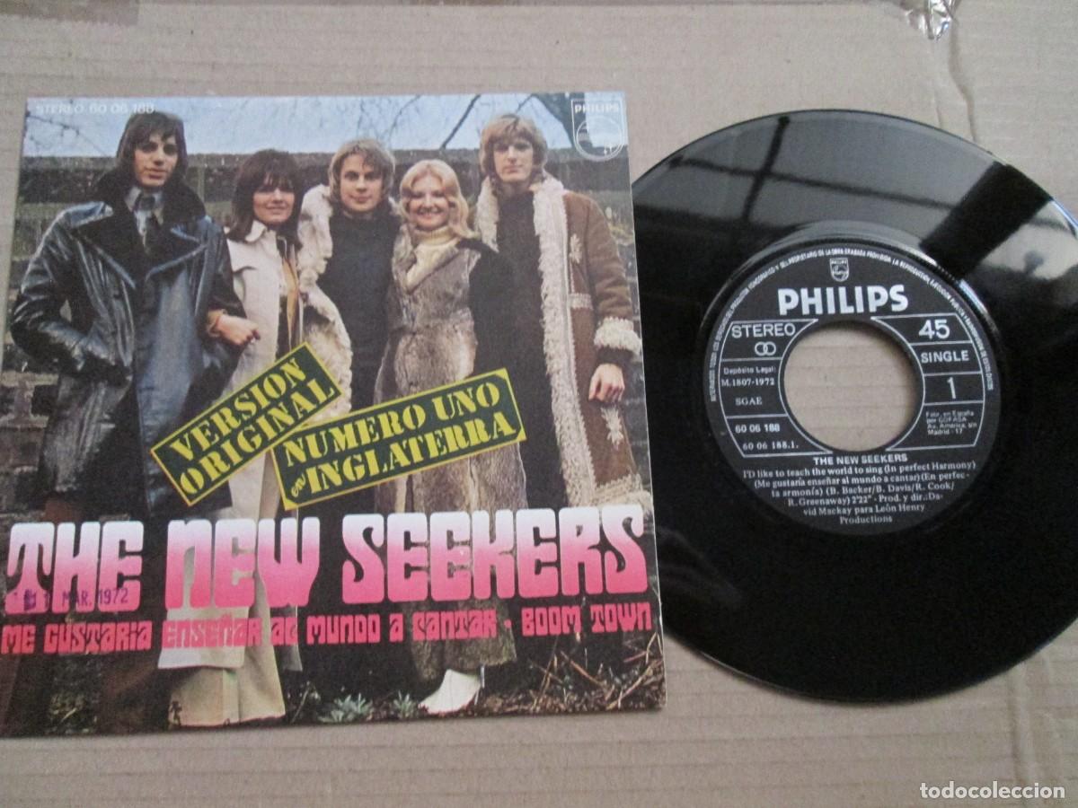 Discos de vinilo: THE NEW SEEKERS - Me Gustar&iacute;a ense&ntilde;ar al mundo a cantar /Boom Town. Single, ed espa&ntilde;ola 7&rdquo; 1972. VG+