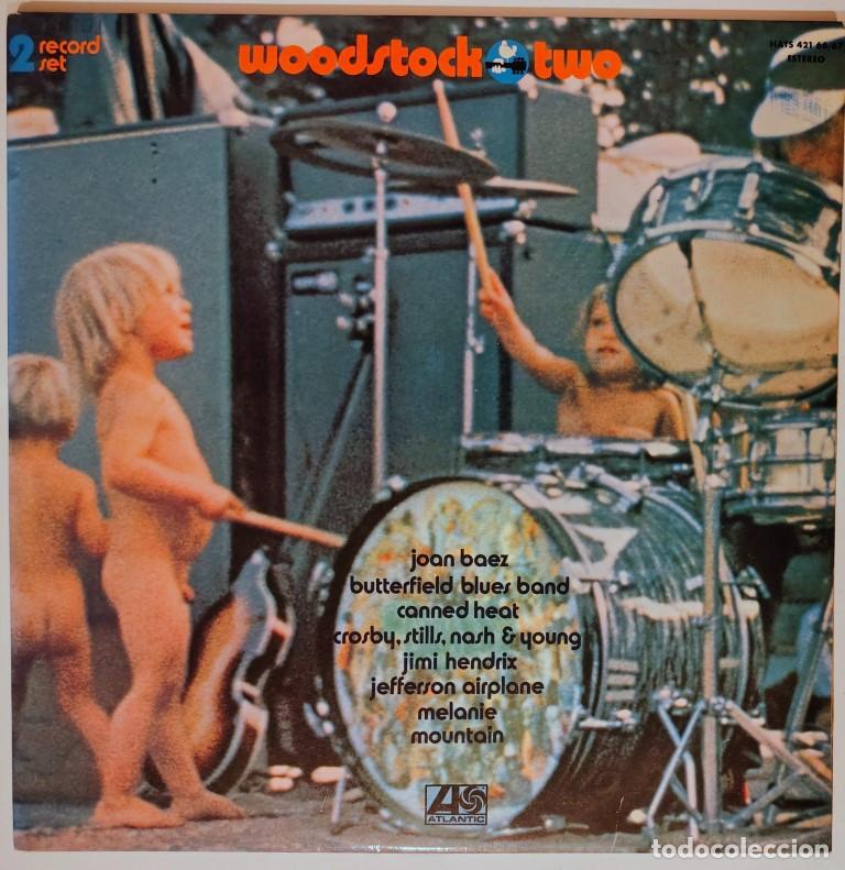 Discos de vinilo: VVAA. Woodstock two. Atlantic-Hispavox, Spain 1971 (2 LP +doble cubierta) HATS 421-66/67 buen estado
