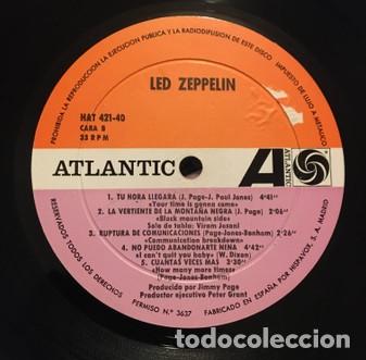 Discos de vinilo: Led Zeppelin (Primer Lp) Espa&ntilde;a - HAT 421-40 - Foto 6