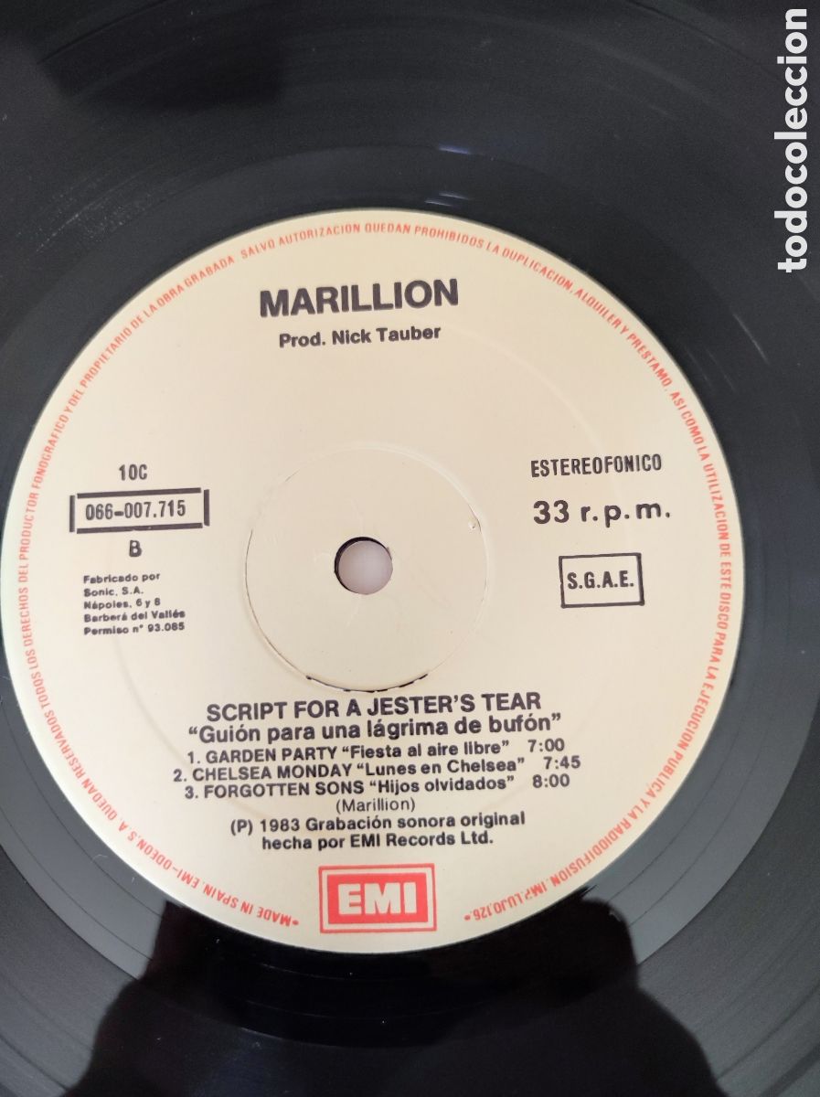 Discos de vinilo: MARILLION - SCRIPT FOR A JESTERS TEAR - Foto 6