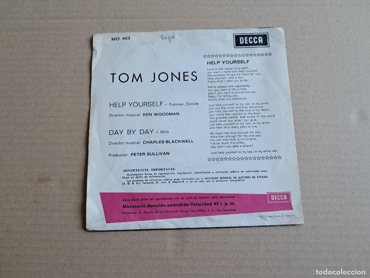 Discos de vinilo: TOM JONES - HELP YOURSELF SINGLE 1968 EDICION ESPA&Ntilde;OLA - Foto 3