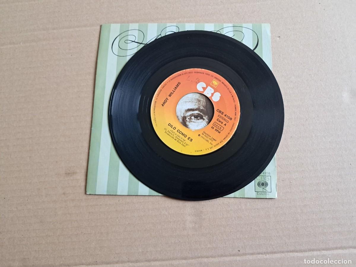 Discos de vinilo: ANDY WILLIAMS - DILO COMO ES SINGLE 1976 EDICION ESPA&Ntilde;OLA - Foto 2