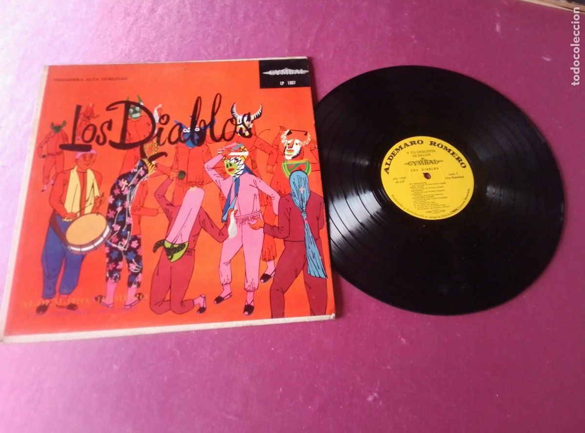 Discos de vinilo: LOS DIABLOS Y SU ORQUESTA DE SALONRIO MANZANARES 195? ALDEMARO CYMBAL LP L32 21