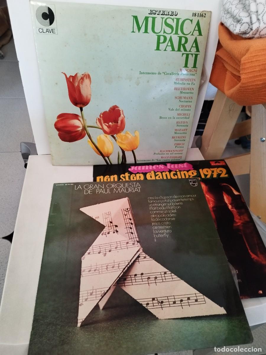 Discos de vinilo: Lote de 3 vinilos de orquestas. M&uacute;sica para t&iacute;, Paul Mariat, James Last.