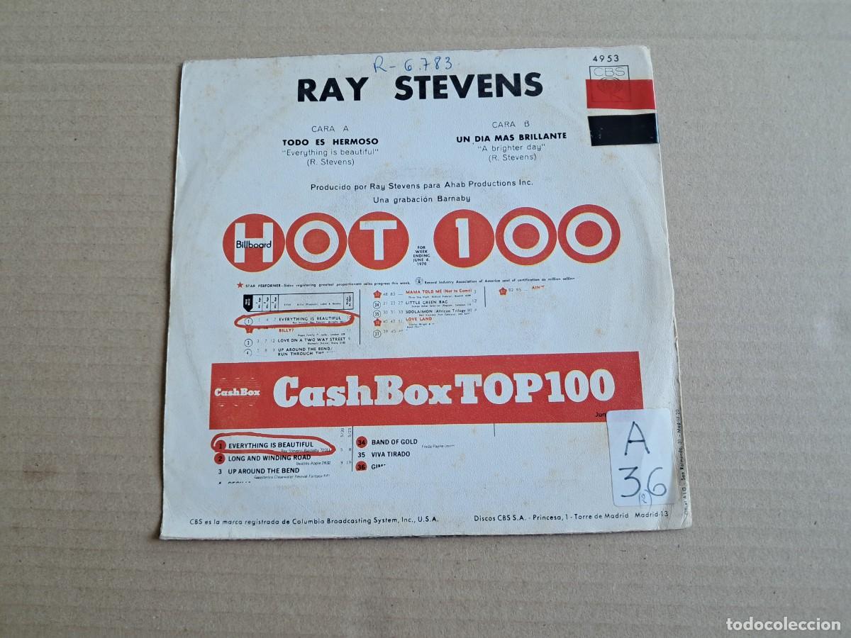 Discos de vinilo: RAY STEVENS - EVERYTHING IS BEAUTIFUL SINGLE 1970 EDICION ESPA&Ntilde;OLA - Foto 3