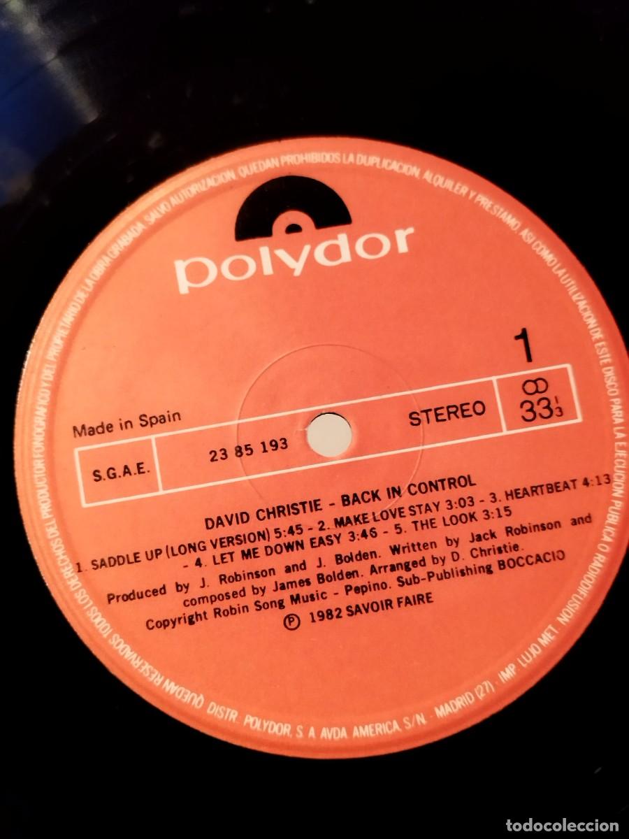 Discos de vinilo: David Christie &ndash; Back In Control. Vinilo lp. - Foto 2