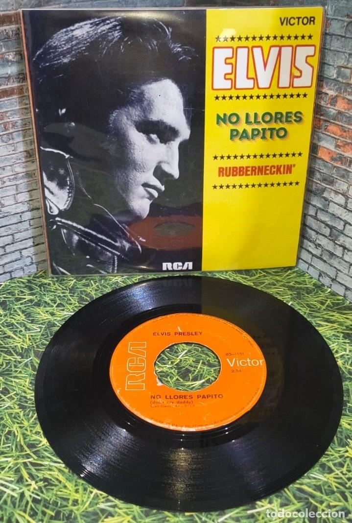 Disques de vinyle: Elvis Presley &rdquo;No llores Papito&rdquo; Single edicion peruana