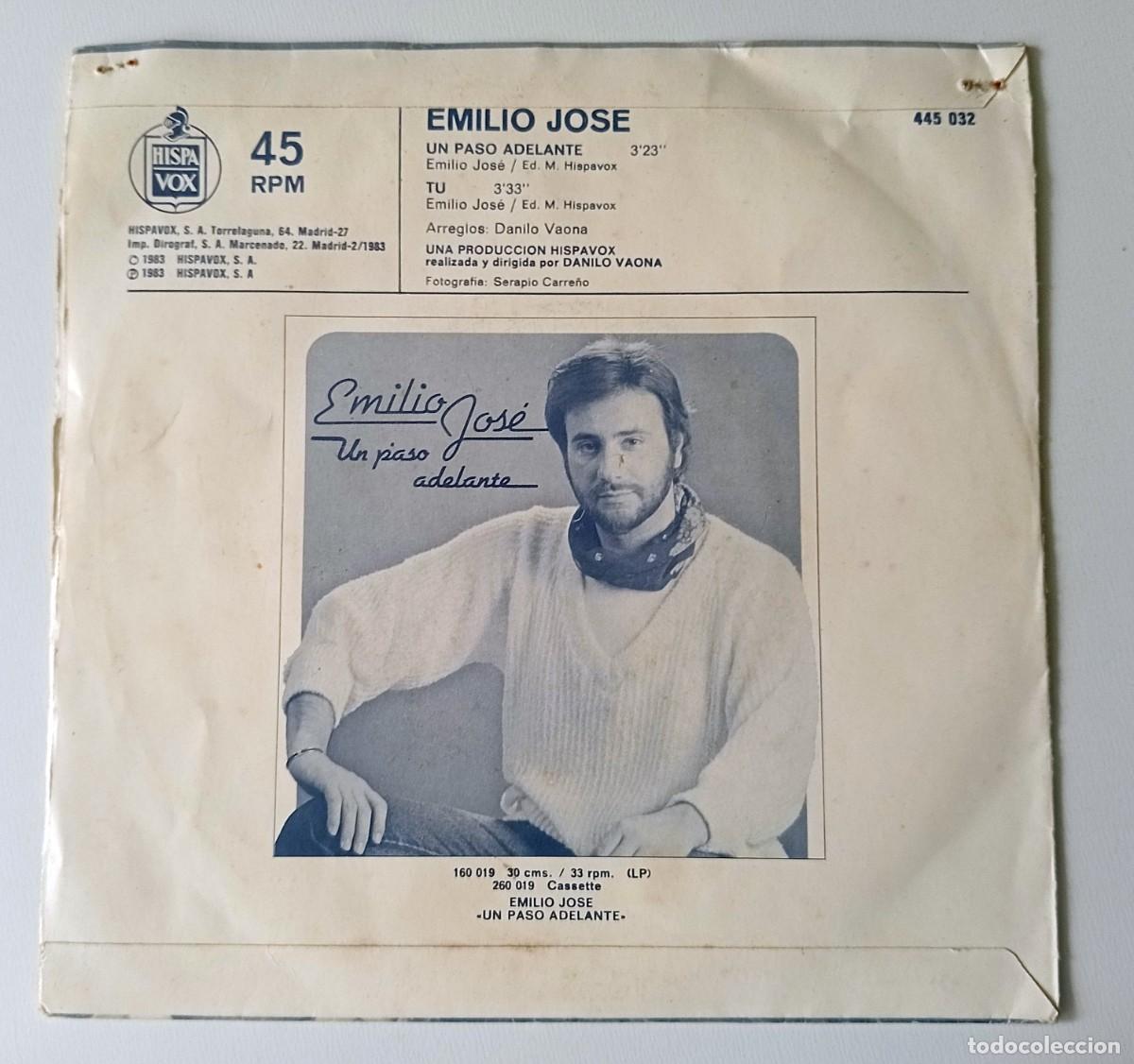 Discos de vinilo: SINGLE EMILIO JOS&Eacute; - UN PASO ADELANTE - Foto 2