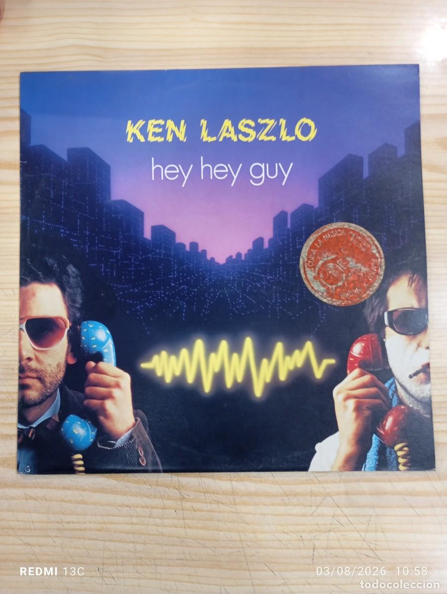 Discos de vinilo: Maxi 12 &rdquo; Ken Laszlo &ndash; Hey Hey Guy - 1984 Italo Disco Edicion Italiana