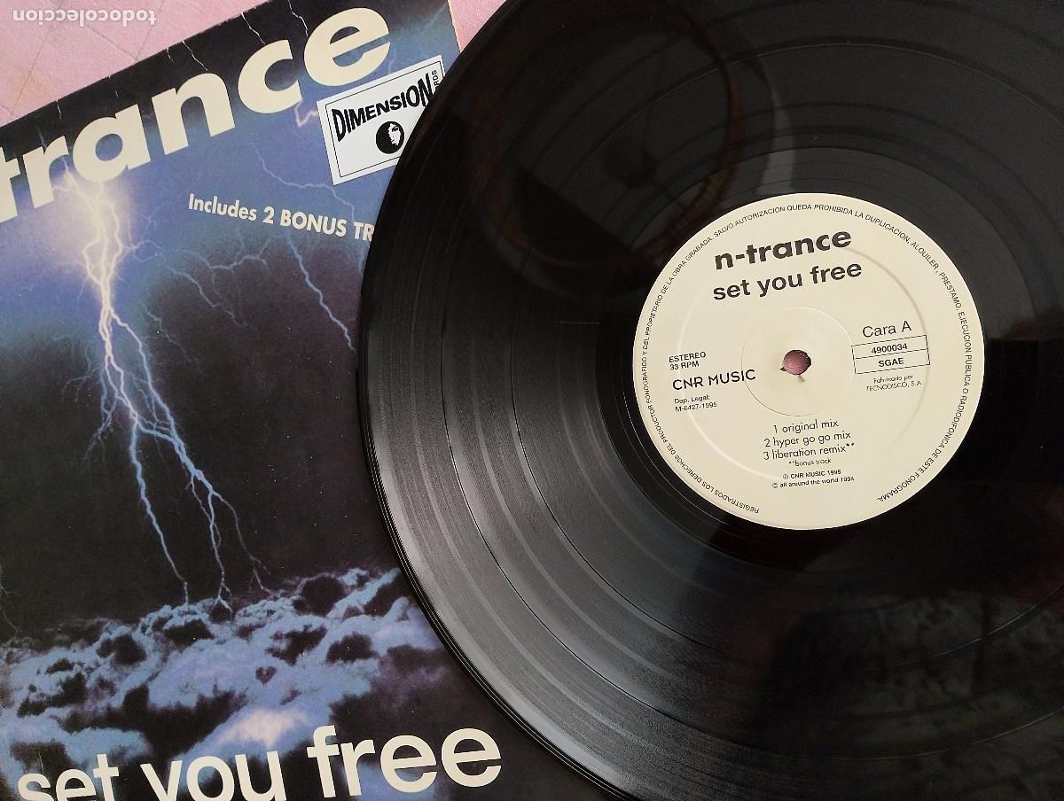 Discos de vinilo: N-Trance &ndash; Set You Free, 1995, techno - Foto 2