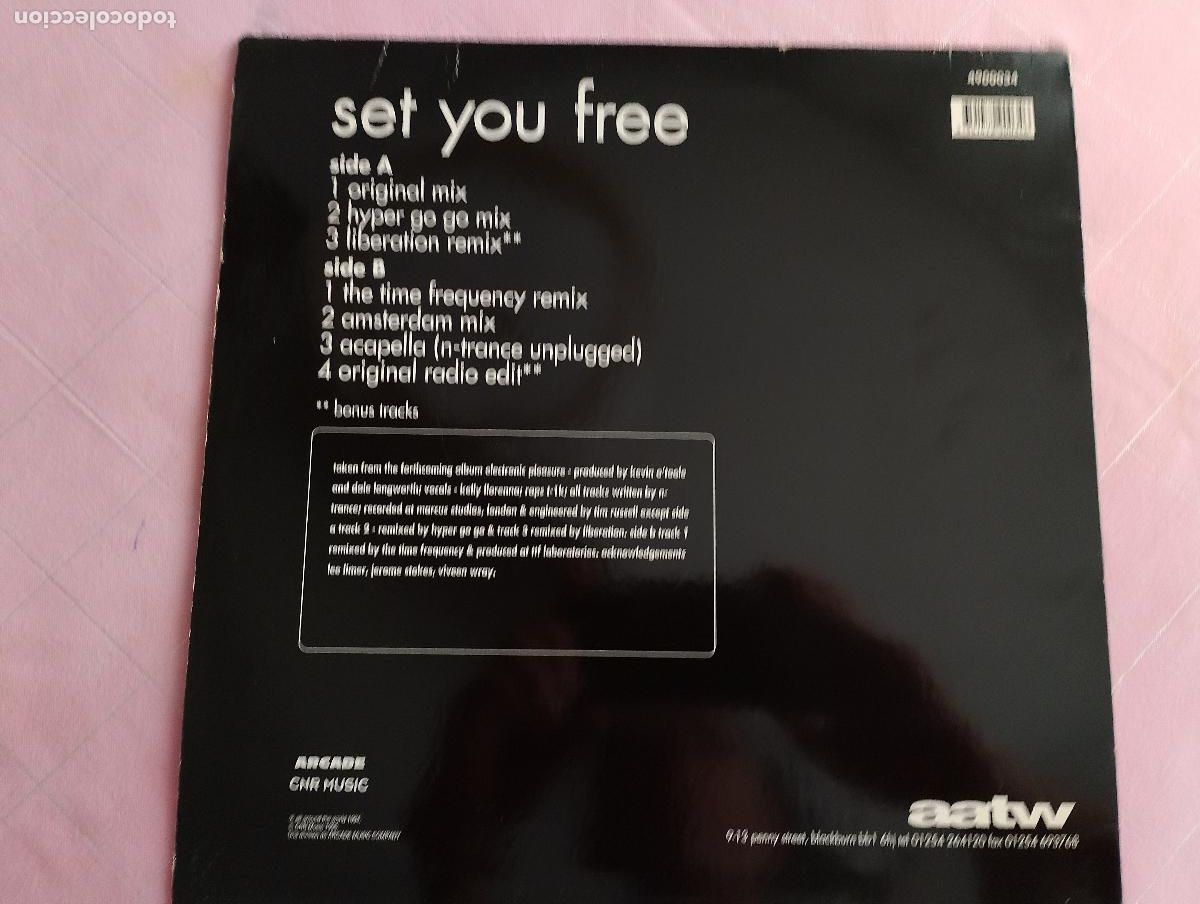 Discos de vinilo: N-Trance &ndash; Set You Free, 1995, techno - Foto 4