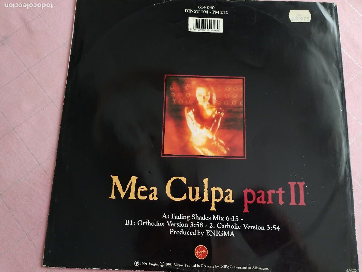 Discos de vinilo: Enigma &ndash; Mea Culpa Part II, 1991 techno - Foto 4