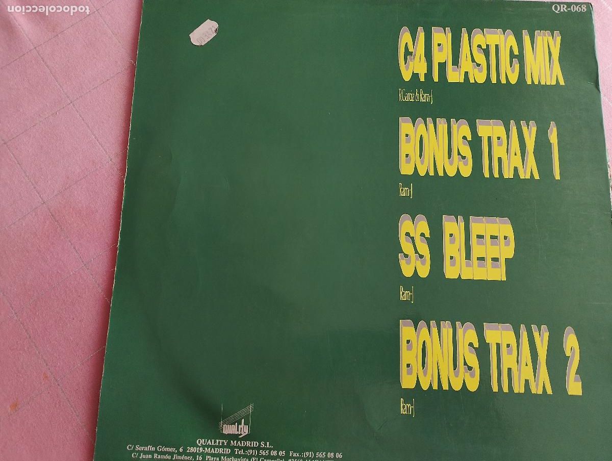 Discos de vinilo: R. Gallery &ndash; C4 / SS Bleep, 1992, techno - Foto 3