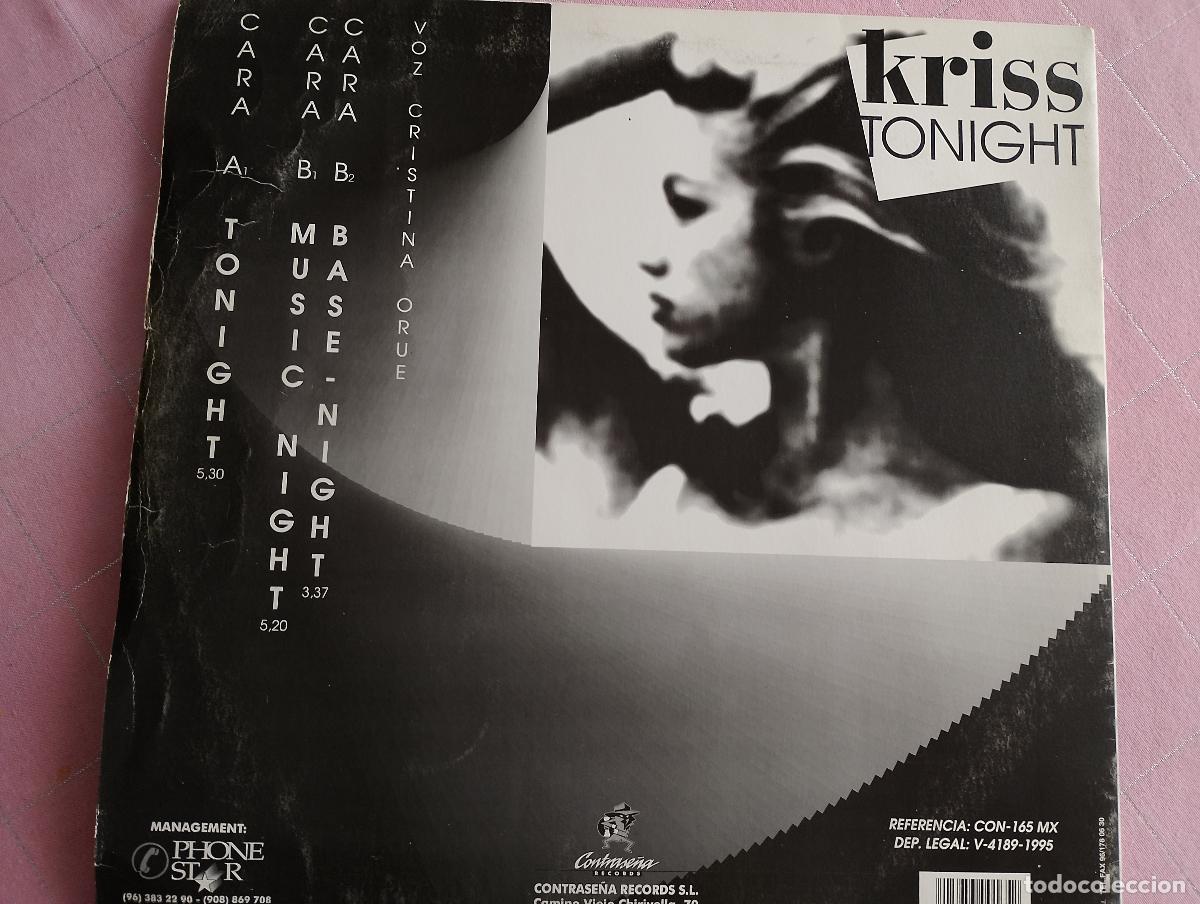 Discos de vinilo: Kriss Featuring High Density &ndash; Tonight, techno 1995 - Foto 4