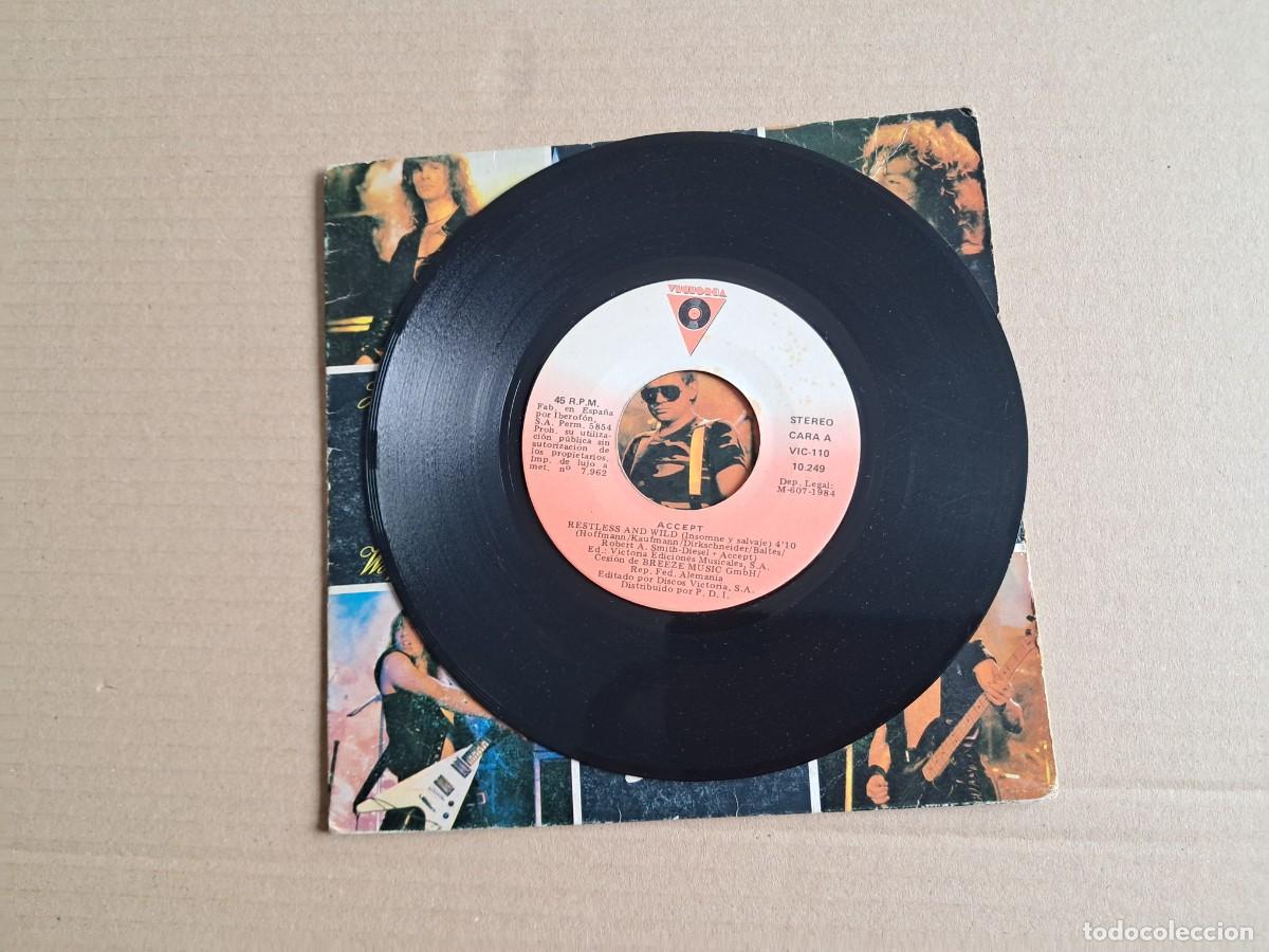Discos de vinilo: ACCEPT - RESTLES & WILD SINGLE 1984 EDICION ESPA&Ntilde;OLA - Foto 3