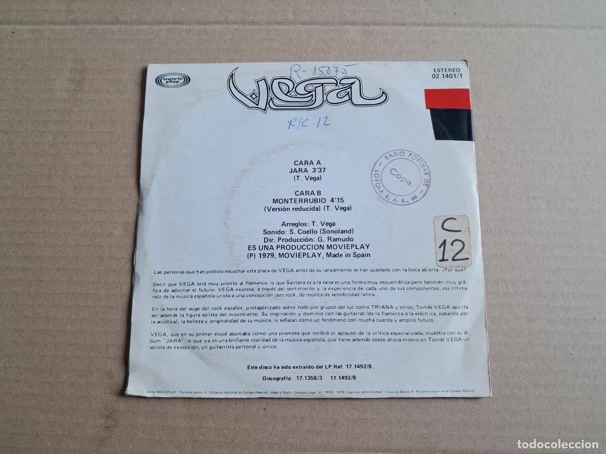 Discos de vinilo: VEGA - JARA SINGLE 1979 - Foto 3