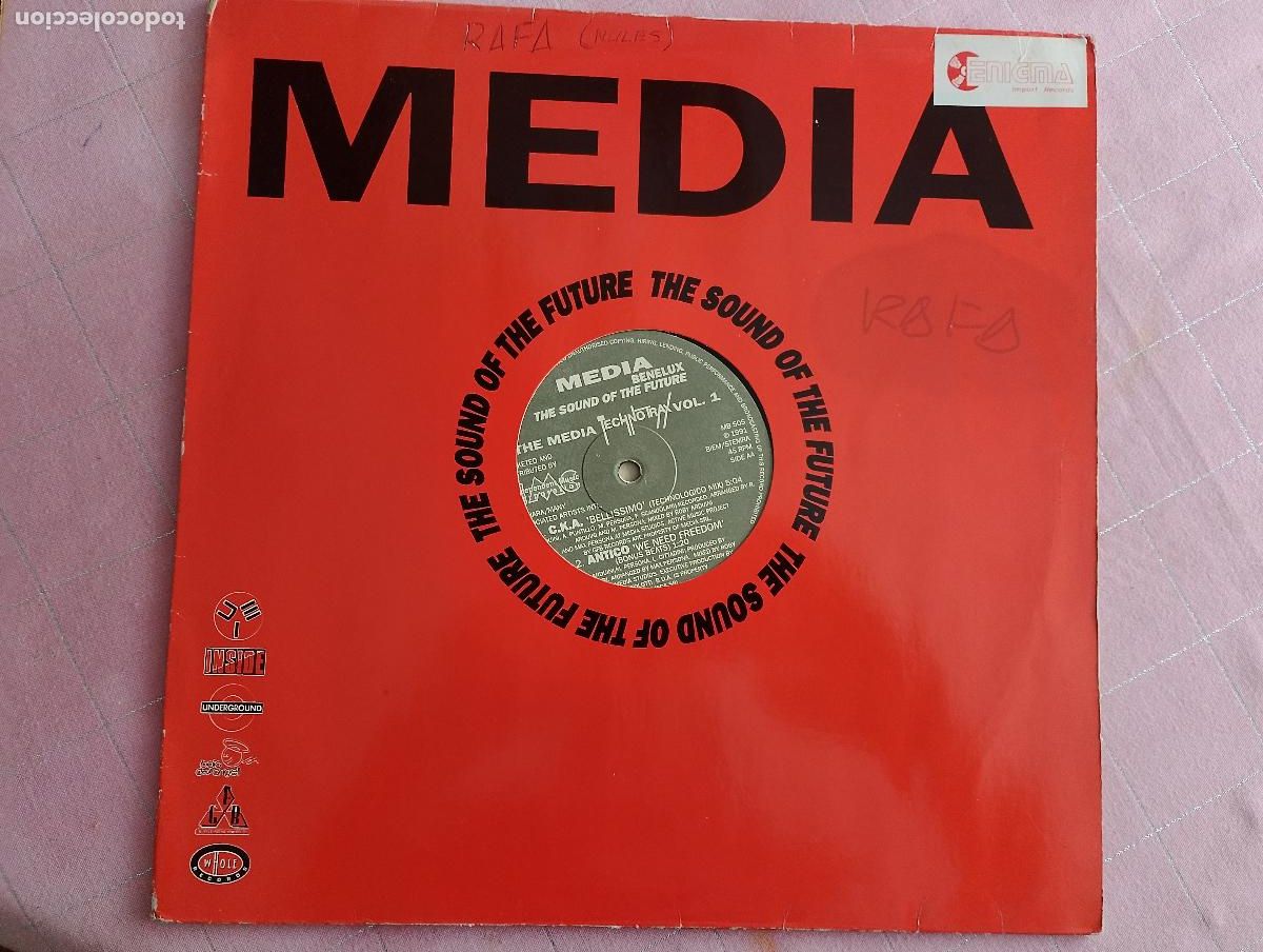 Discos de vinilo: The Media Technotrax Vol. 1, techno, 1991