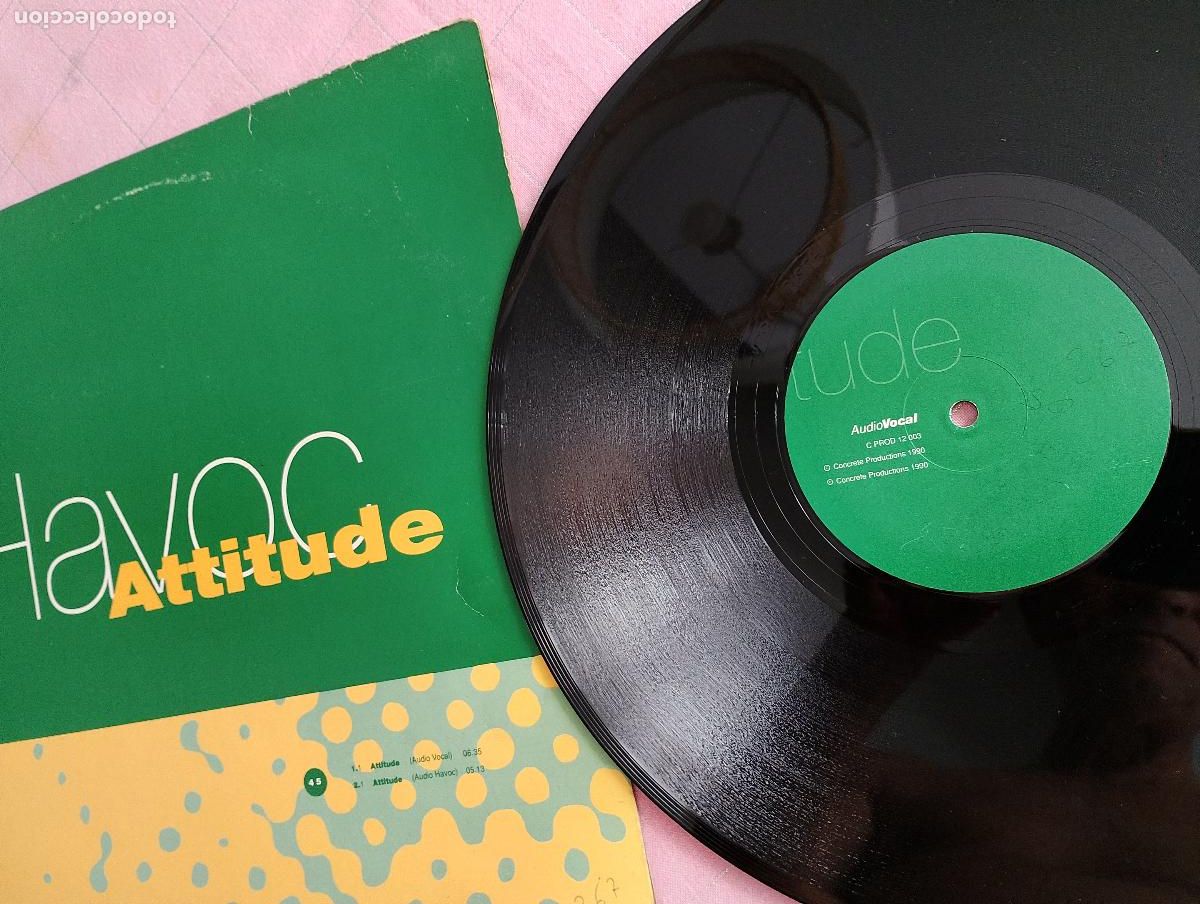 Discos de vinilo: Havoc &ndash; Attitude, techno, ebm,1990 - Foto 3