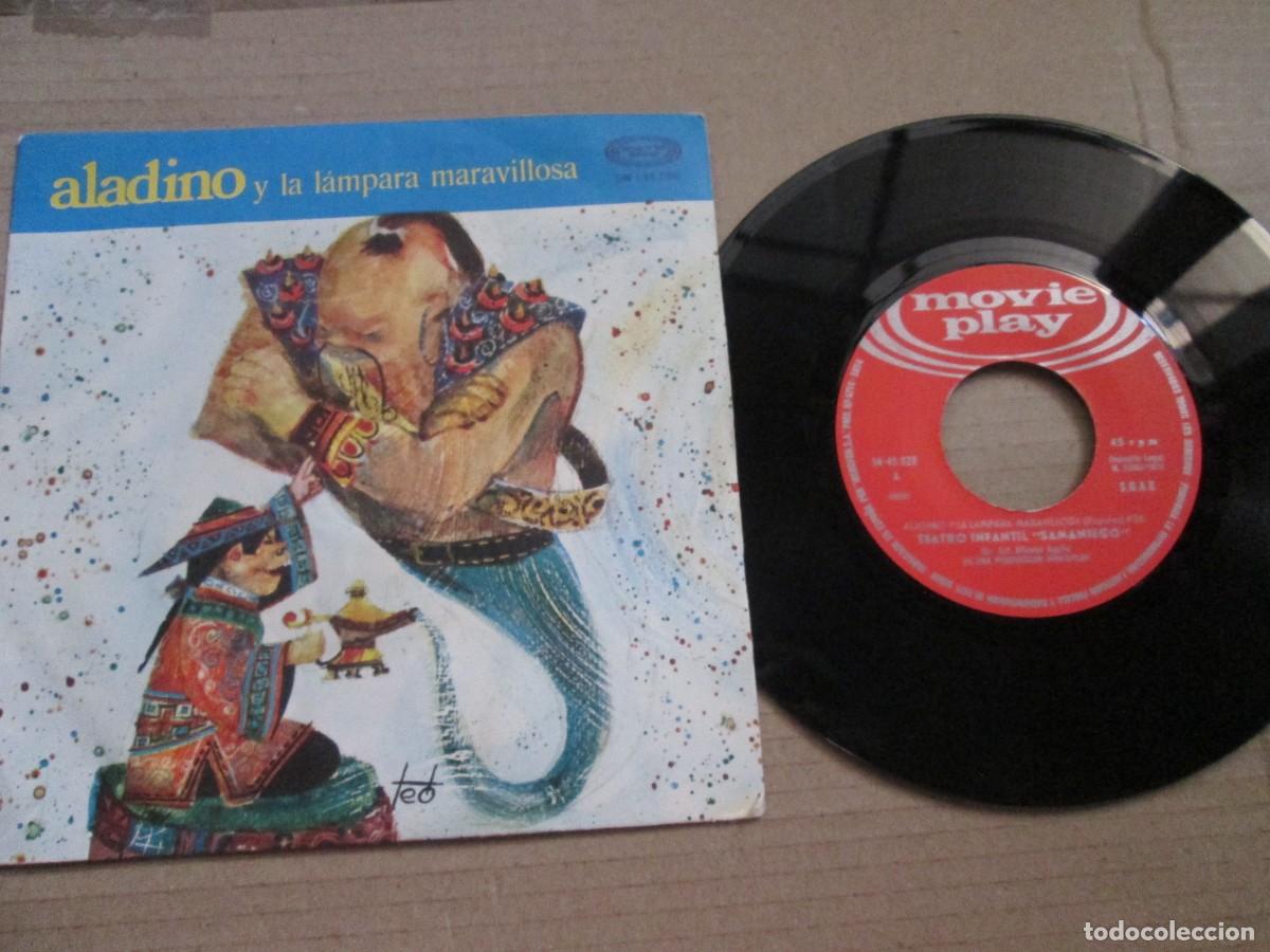 Discos de vinilo: TEATRO INFANTIL SAMANIEGO - Aladino. Single, ed espa&ntilde;ola 7&rdquo; 1970. Magn&iacute;fico estado VG+/NM