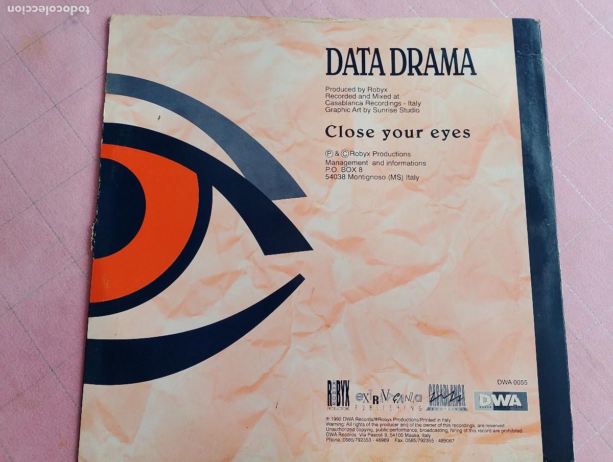 Discos de vinilo: Data Drama &ndash; Close Your Eyes,1992 - Foto 4
