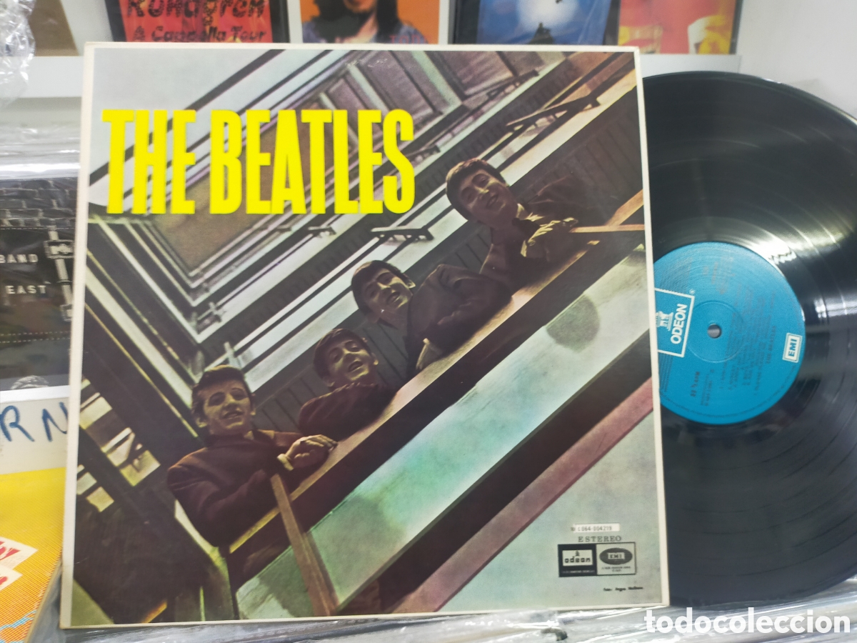 Discos de vinilo: Beatles LP Espa&ntilde;a reedici&oacute;n 1964 label azul claro