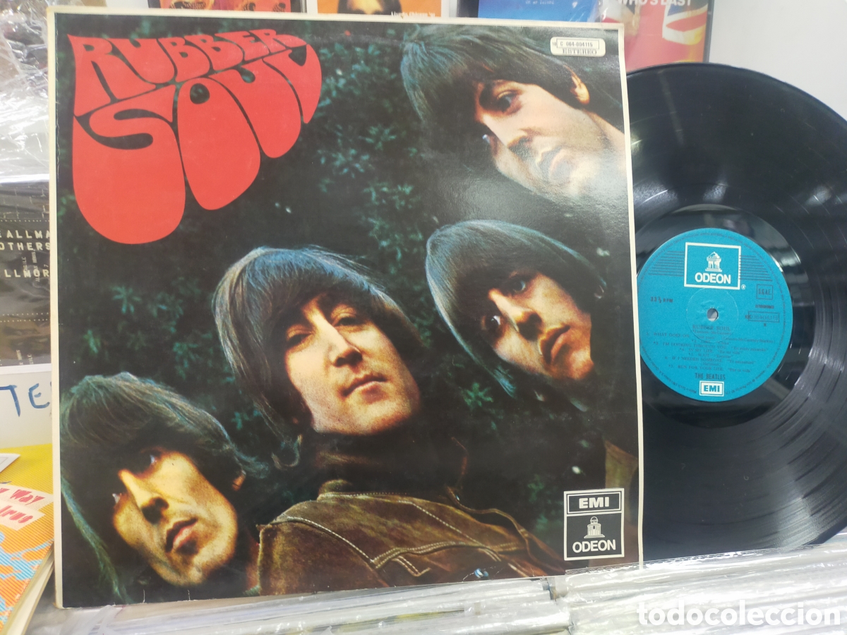 Discos de vinilo: Beatles LP rubber soul label azul claro Espa&ntilde;a