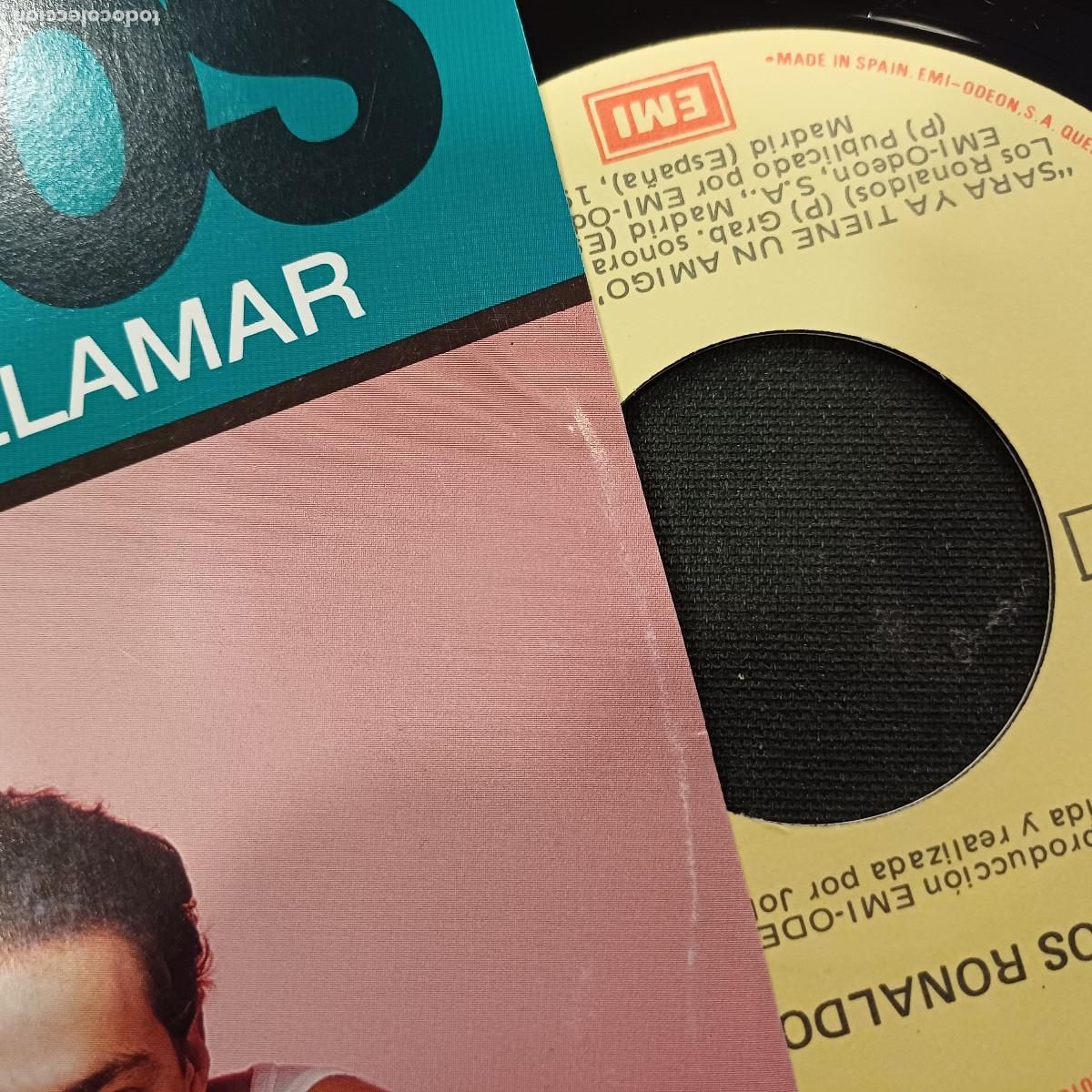 Discos de vinilo: LOS RONALDOS/SENTI LLAMAR/SINGLE. - Foto 2