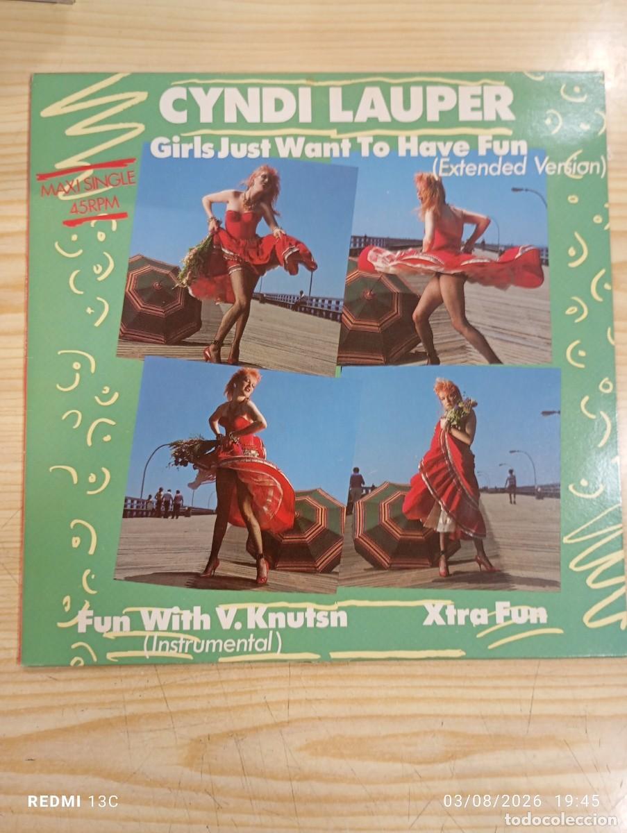 Discos de vinilo: Maxi 12&rdquo; -Cyndi Lauper &ndash; Girls Just Want To Have Fun (Extended Version)- EXCELENTE COPIA