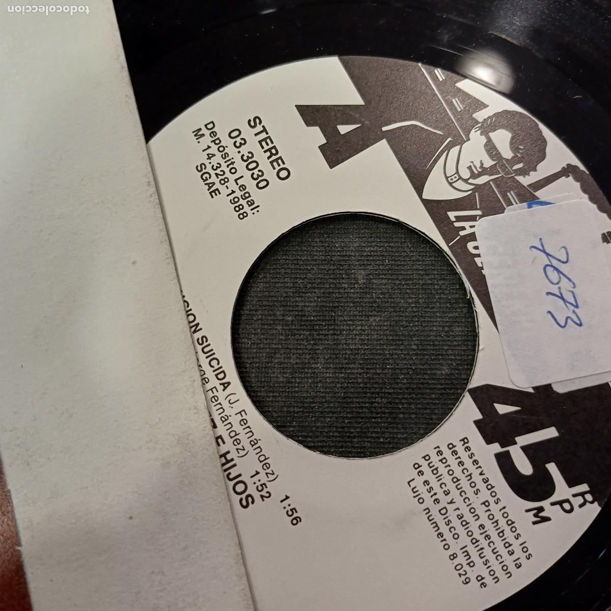 Discos de vinilo: VIUDA JIMENEZ E HIJOS/SOLUCION SUICIDA/SINGLE. - Foto 2