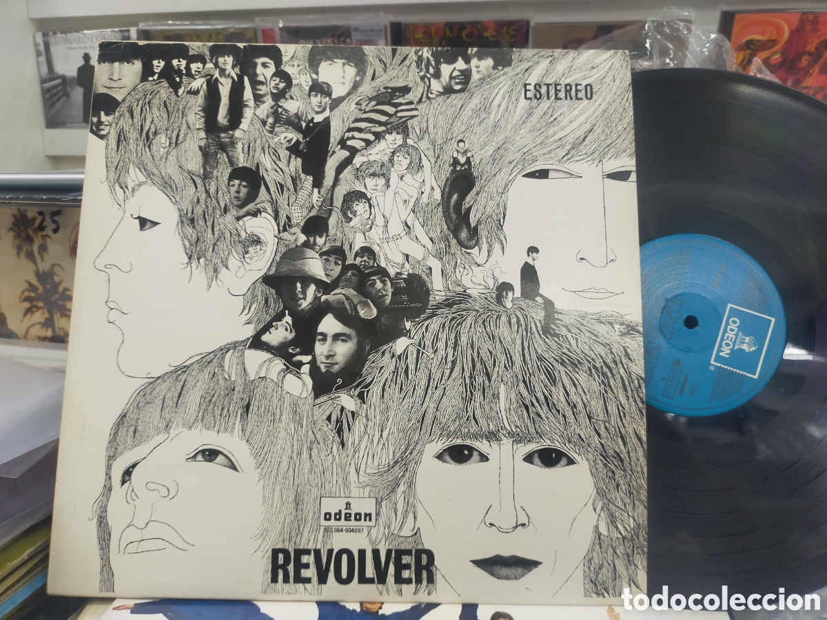Discos de vinilo: Beatles LP revolver Espa&ntilde;a label azul claro