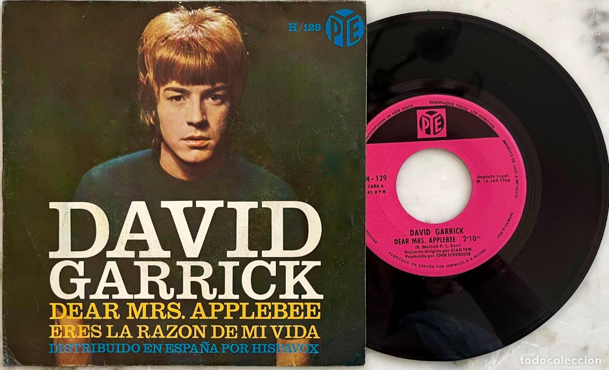 Discos de vinilo: DAVID GARRICK. DEAR MRS APPLEBEE, SINGLE ORIGINAL ESPA&Ntilde;A ESPA&Ntilde;A 1966