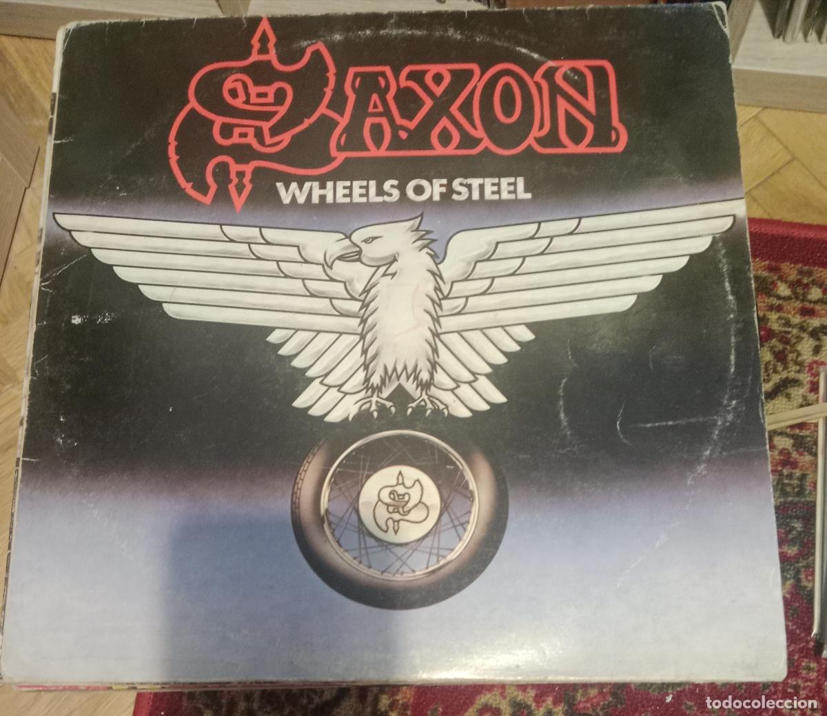 Discos de vinilo: Saxon - Wheels of steel Lp Espa&ntilde;a 80s