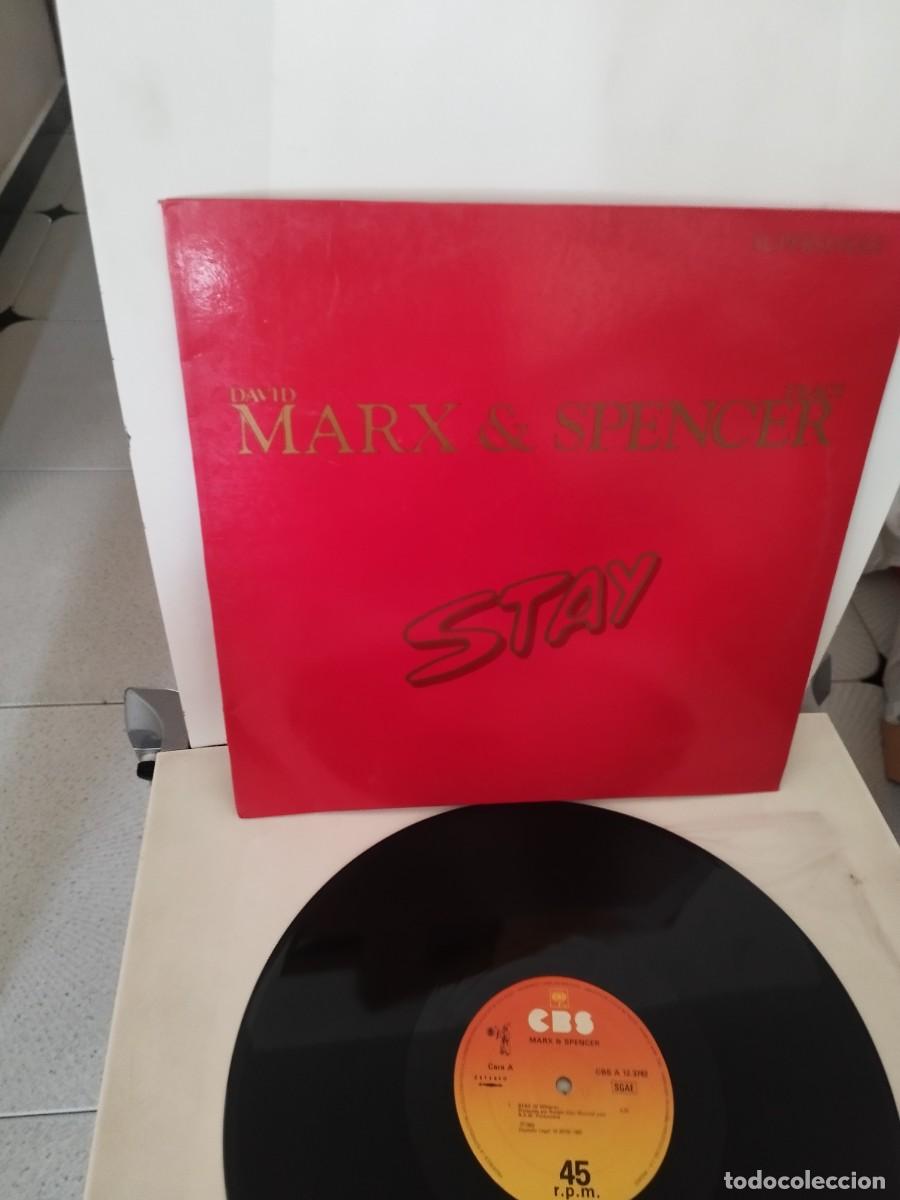 Discos de vinilo: Marx & Spencer &ndash; Stay. Vinilo maxi single italo disco.