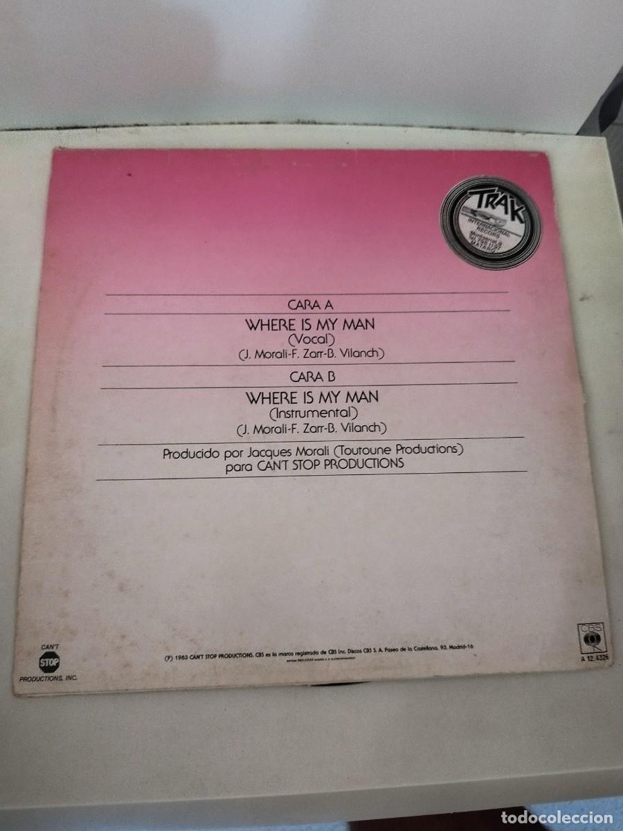 Discos de vinilo: Eartha Kitt &ndash; Where Is My Man. Vinilo maxi single. - Foto 3