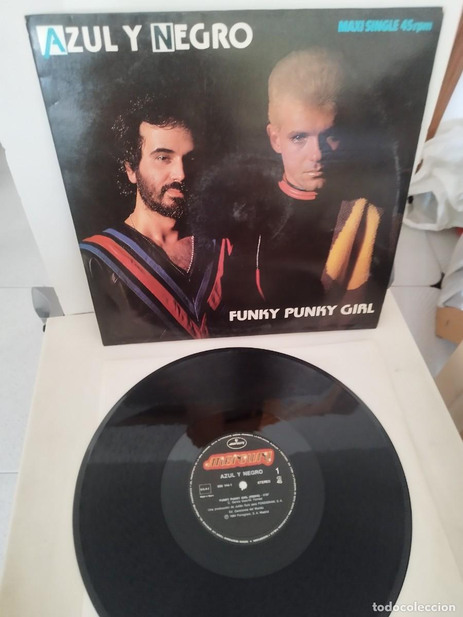 Discos de vinilo: Azul Y Negro &ndash; Funky Punky Girl. Vinilo maxi single.