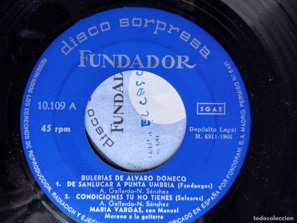 Discos de vinilo: Maria Vargas &ndash; Bulerias De Alvaro Domecq +3 - EP FUNDADOR 1966 - FLAMENCO , SIN APENAS USO