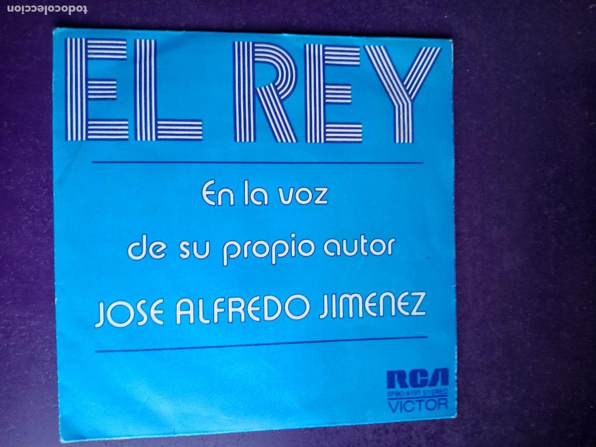 Discos de vinilo: Jos&eacute; Alfredo Jim&eacute;nez &ndash; El Rey / El Cantinero - Sg RCA 1975 PROMO - MEXICO RANCHERA FOLK