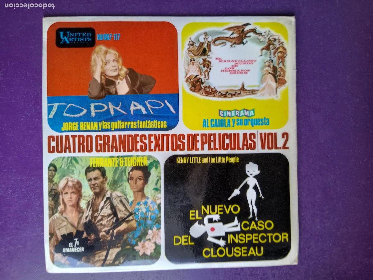 Discos de vinilo: Cuatro Grandes Exitos De Peliculas 2 - EP HISPAVOX 1964 - FERRANTE TEICHER, JORGE RENAN, ETC - CINE