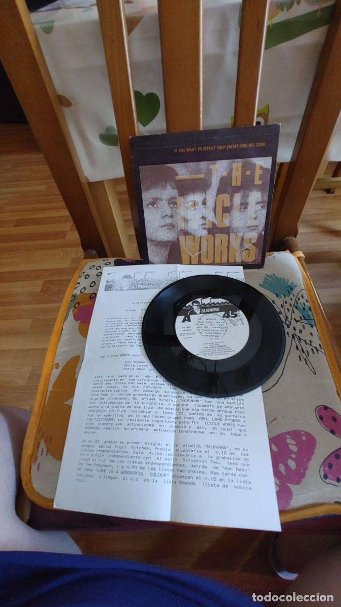 Discos de vinilo: THE ICICLE WORKS-SINGLE EVANGELINE-CONT. HOJA DE PRENSA