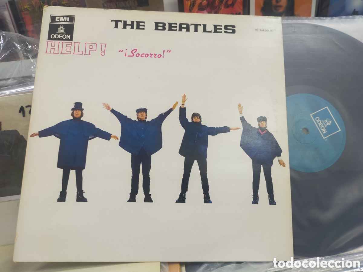 Discos de vinilo: Beatles LP help! Espa&ntilde;a label azul claro