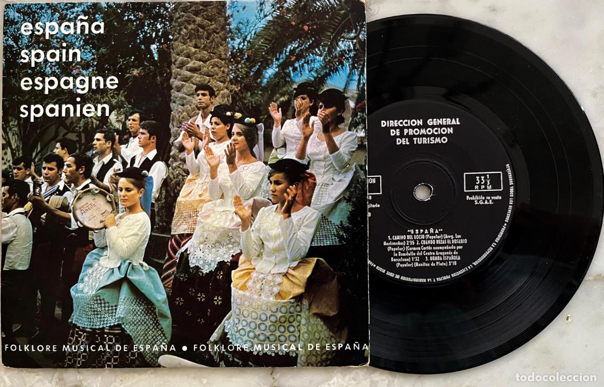 Discos de vinilo: COROS ROSALIA CASTRO.DANZAS CACERES.RONDALLA CENTRO ARAGONES.MU&Ntilde;EIRA... EP PROMO TURISMO 1969