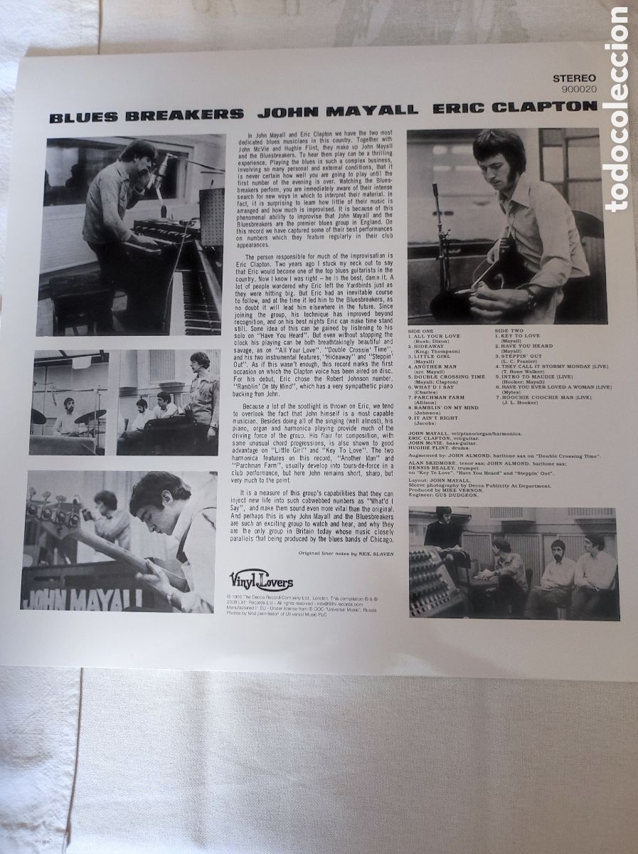 Discos de vinilo: JOHN MAYALL & BLUES BREAKERS WITH ERIC CLAPTON - Foto 2