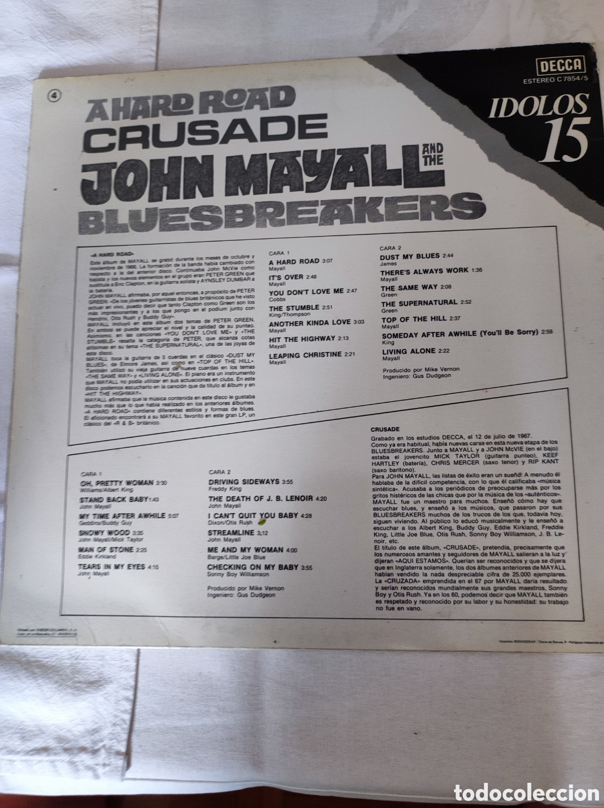 Discos de vinilo: JOHN MAYALL & THE BLUESBREAKERS - A HARD ROAD / CRUSADE - Foto 2