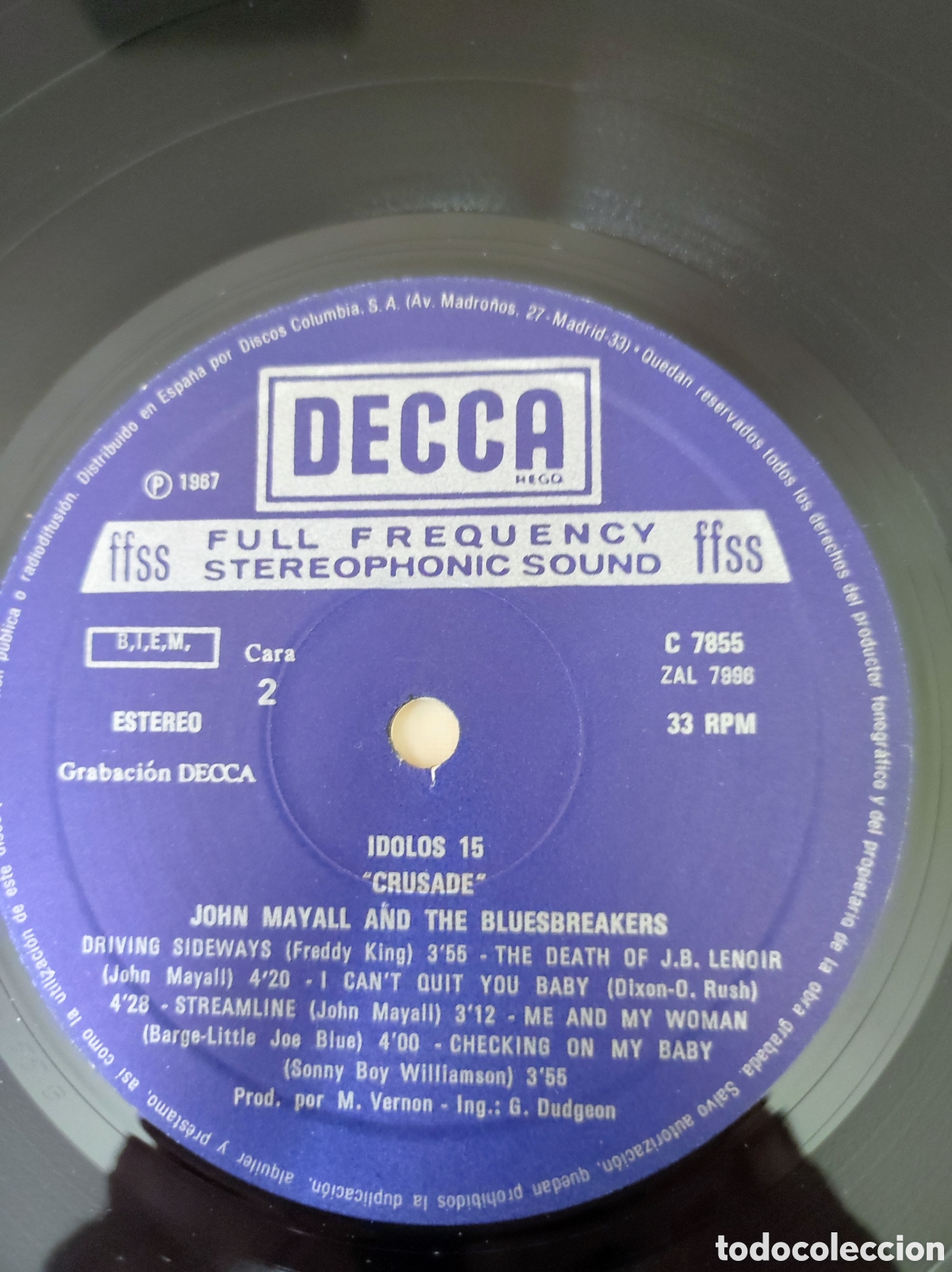 Discos de vinilo: JOHN MAYALL & THE BLUESBREAKERS - A HARD ROAD / CRUSADE - Foto 6