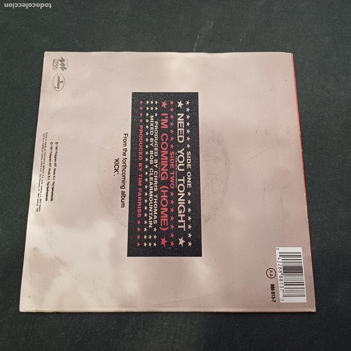 Discos de vinilo: INXS/NEED YOU TONIGHT/SINGLE. - Foto 3