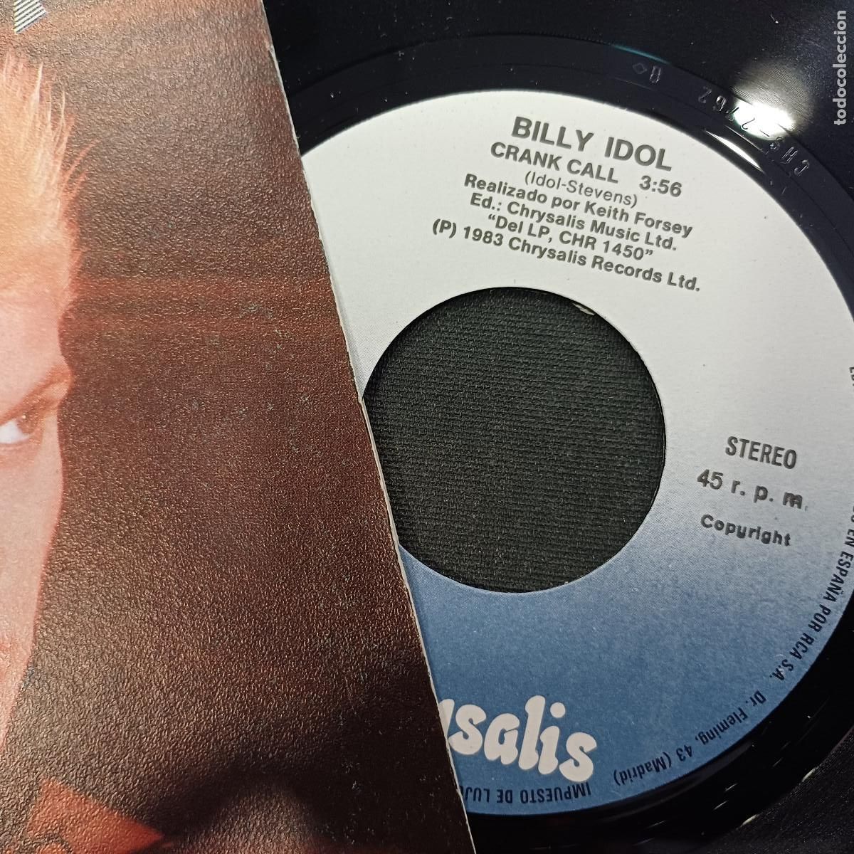 Discos de vinilo: BILLY IDOL/REBEL YELL/SINGLE. - Foto 2