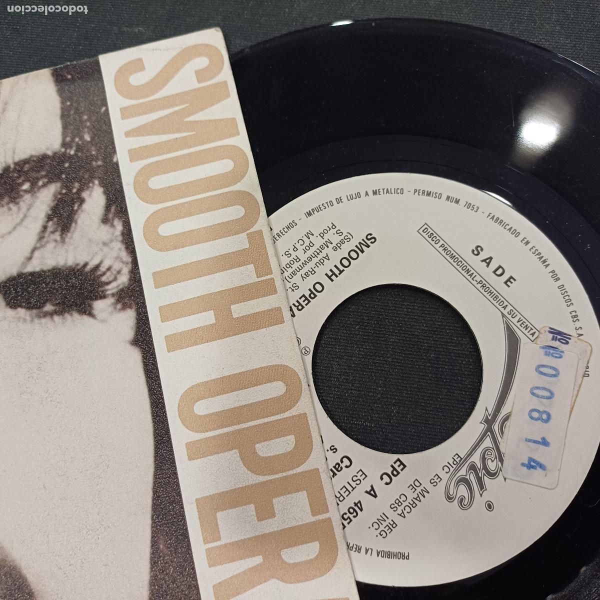 Discos de vinilo: SADE/SMOOTH OPERATOR/SINGLE PROMOCIONAL. - Foto 2